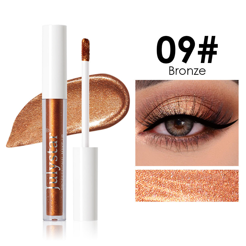 Eye Makeup Ten Colors Thin And Glittering Brightening Liquid Eye Shadow