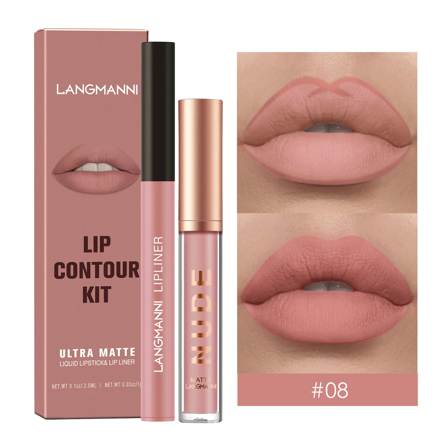 Lip Liner and Matte Lip Gloss Combination Set