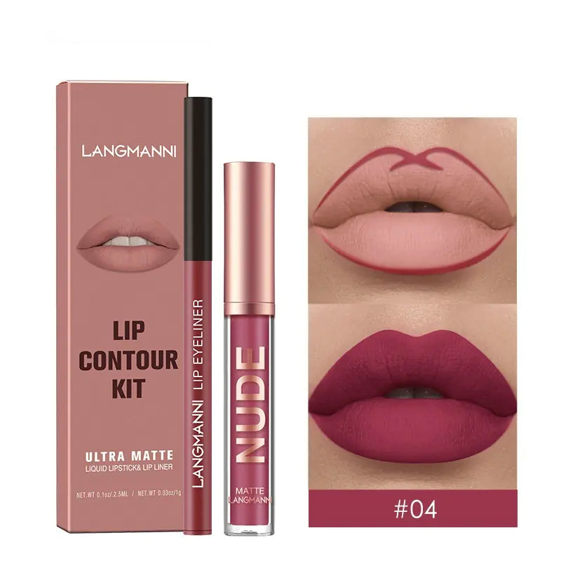 Lip Liner and Matte Lip Gloss Combination Set