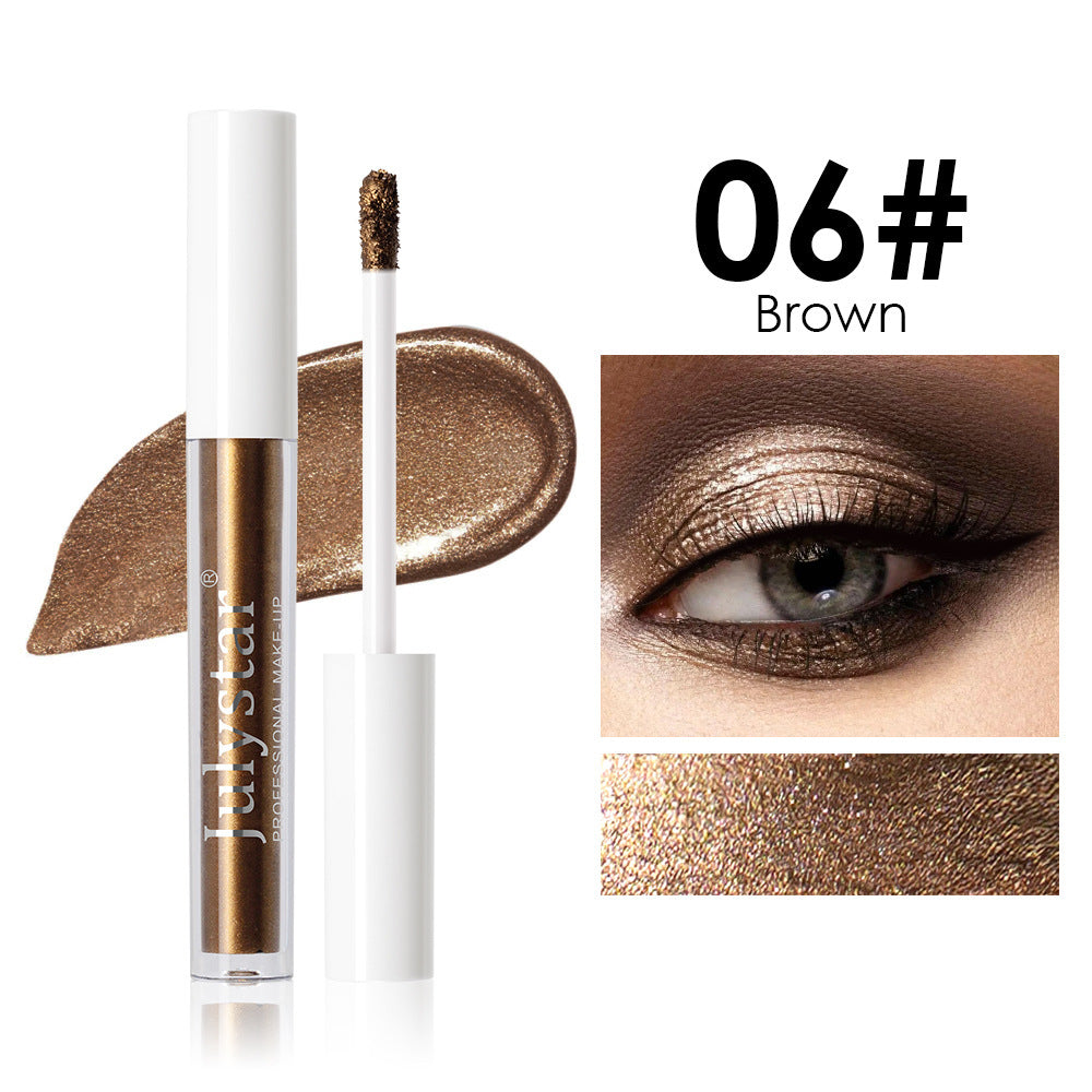 Eye Makeup Ten Colors Thin And Glittering Brightening Liquid Eye Shadow