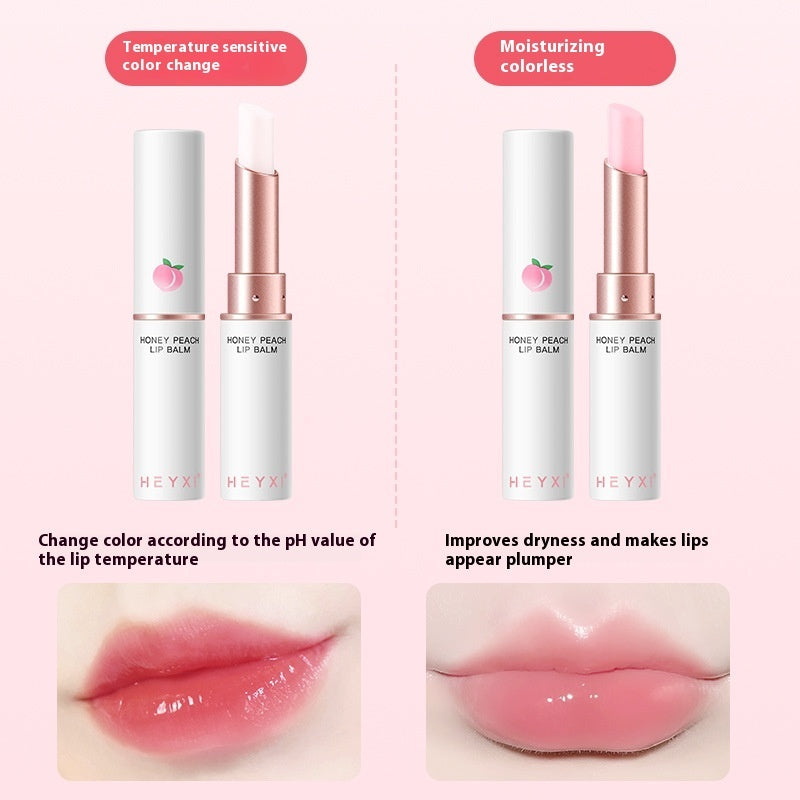 Honey Peach Lip Balm Temperature Change Lipstick Moisturizing And Nourishing Lasting