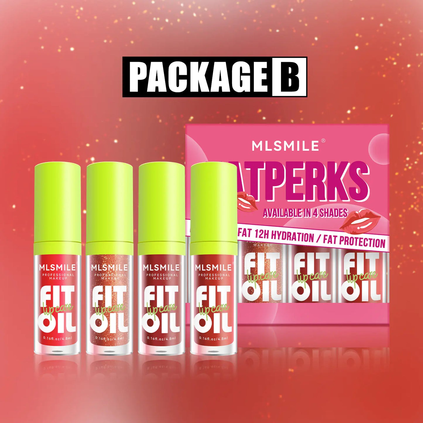Lip Gloss Set - Moisturizing, Long-lasting, 4 Colors