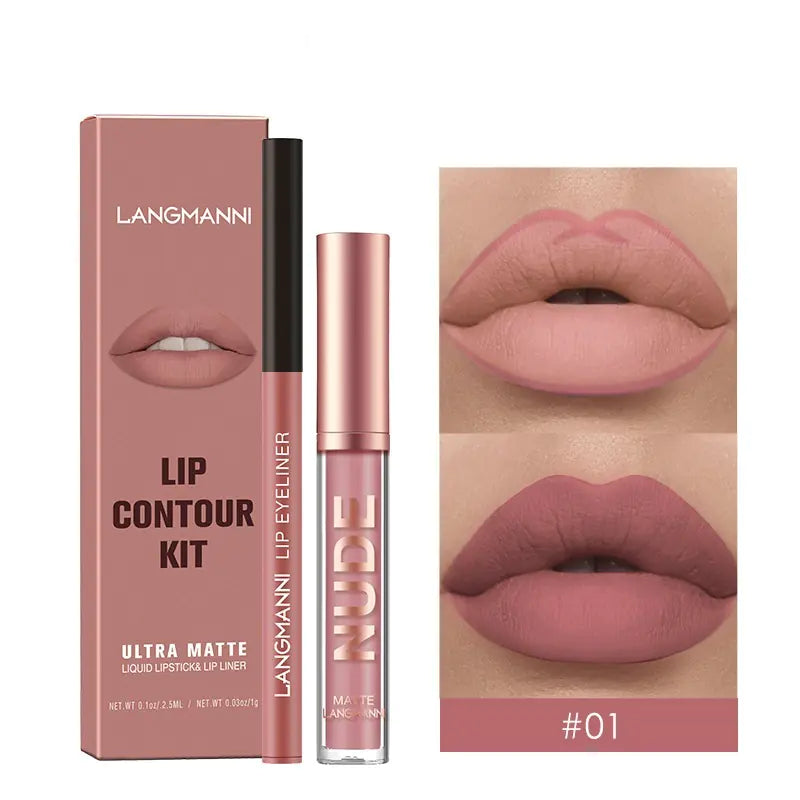 Lip Liner and Matte Lip Gloss Combination Set