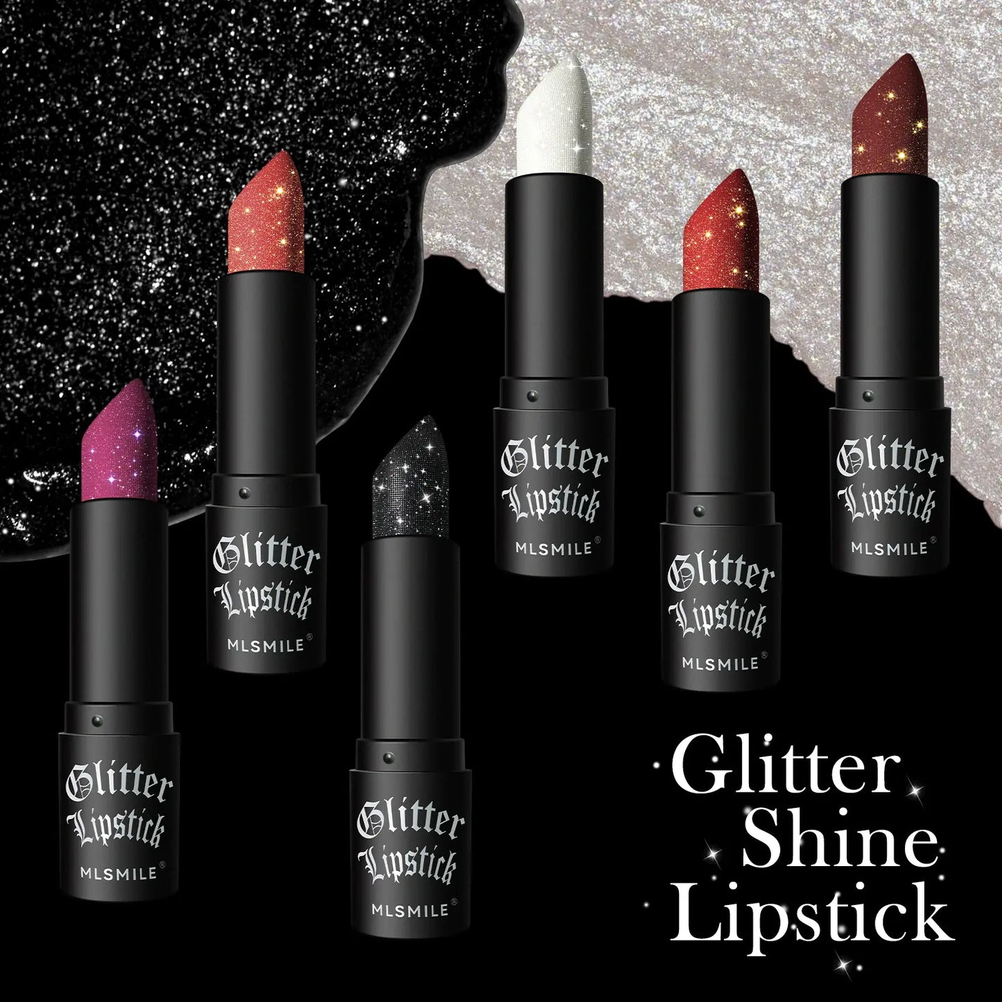 7 Colors Glitter Lipstick Set - Hydrating Metallic Finish