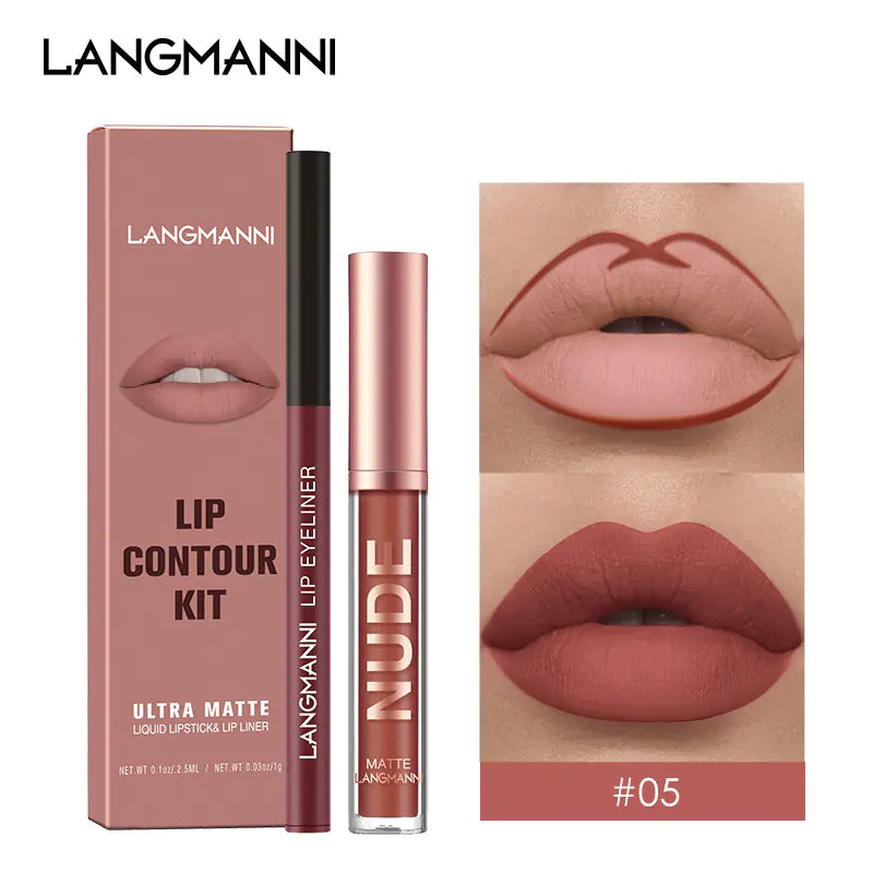 6-Color Matte Lip Liner and Lipstick Gift Set