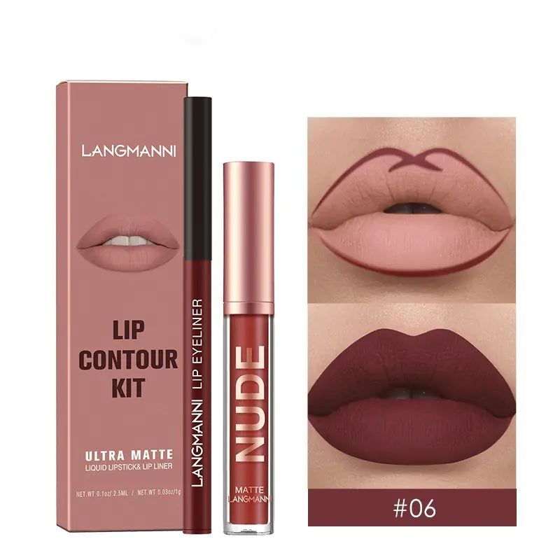 Lip Liner and Matte Lip Gloss Combination Set