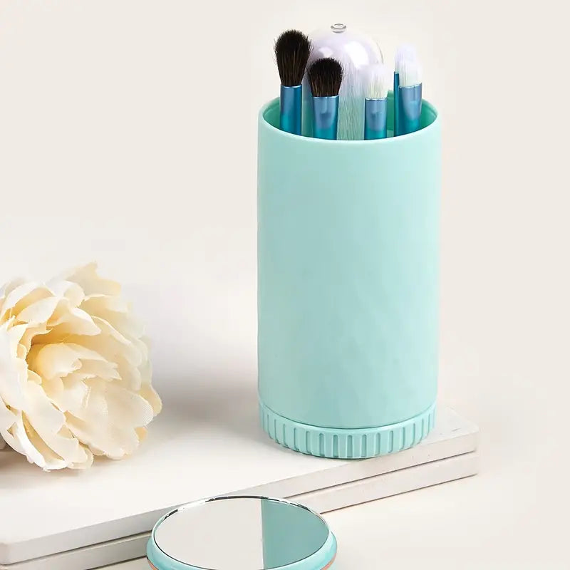 6pcs Makeup Brush Set with Mirror Holder Organizer