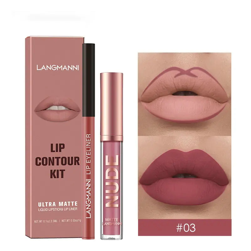 Lip Liner and Matte Lip Gloss Combination Set