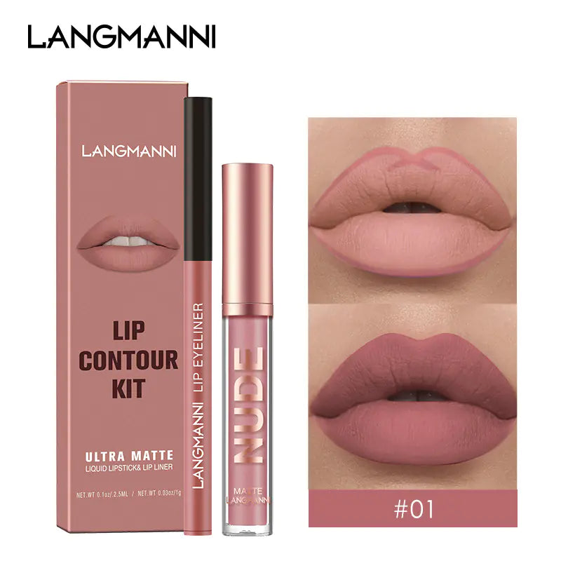 6-Color Matte Lip Liner and Lipstick Gift Set