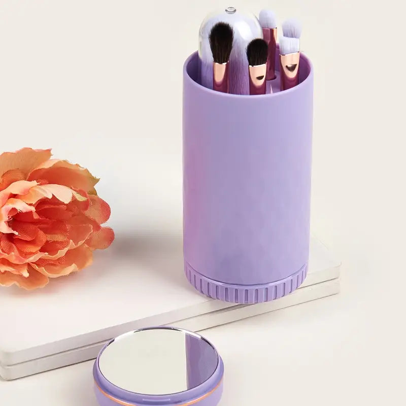 6pcs Makeup Brush Set with Mirror Holder Organizer