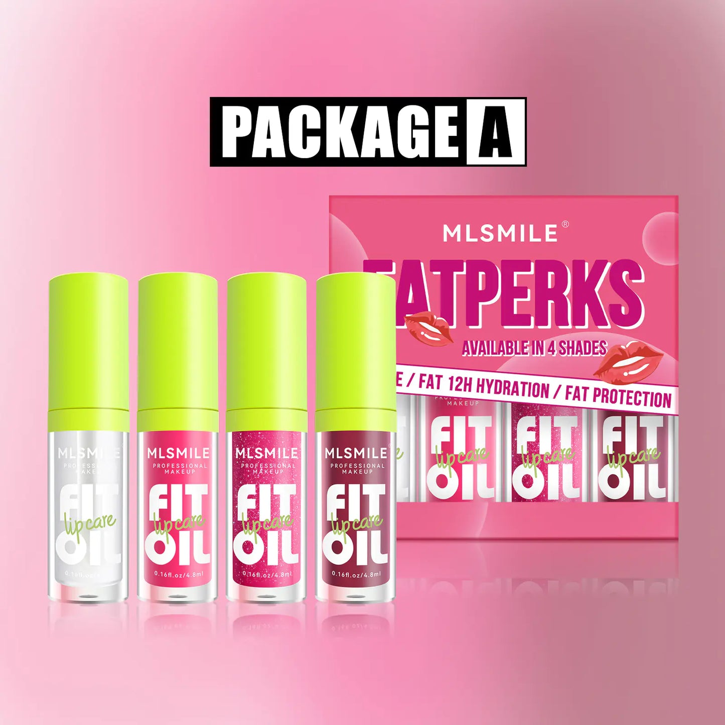 Lip Gloss Set - Moisturizing, Long-lasting, 4 Colors