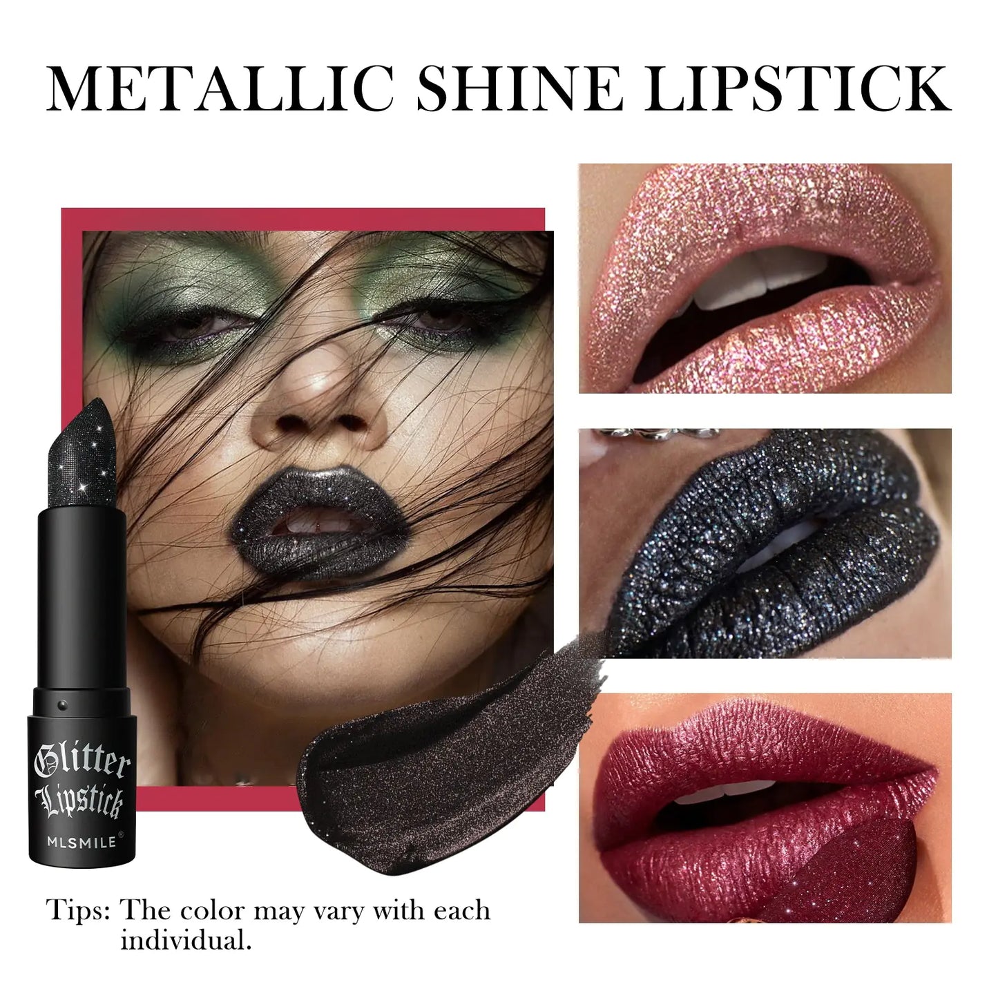 7 Colors Glitter Lipstick Set - Hydrating Metallic Finish