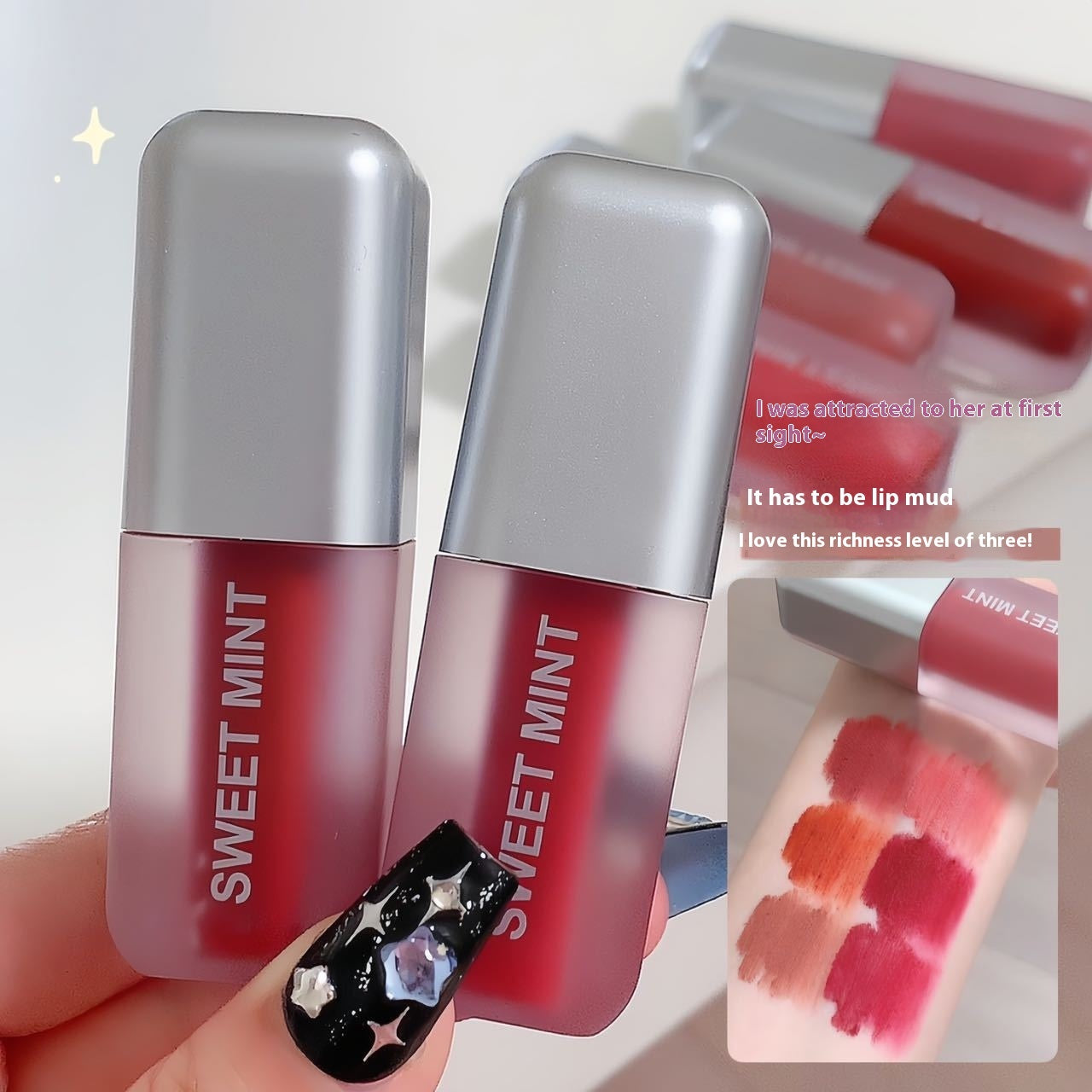 Velvet Lip Lacquer Matte Finish Long Lasting And Does Not Fade No Stain On Cup Lip Mud