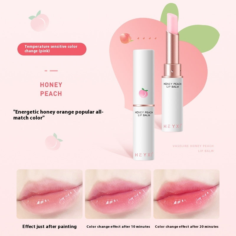Honey Peach Lip Balm Temperature Change Lipstick Moisturizing And Nourishing Lasting