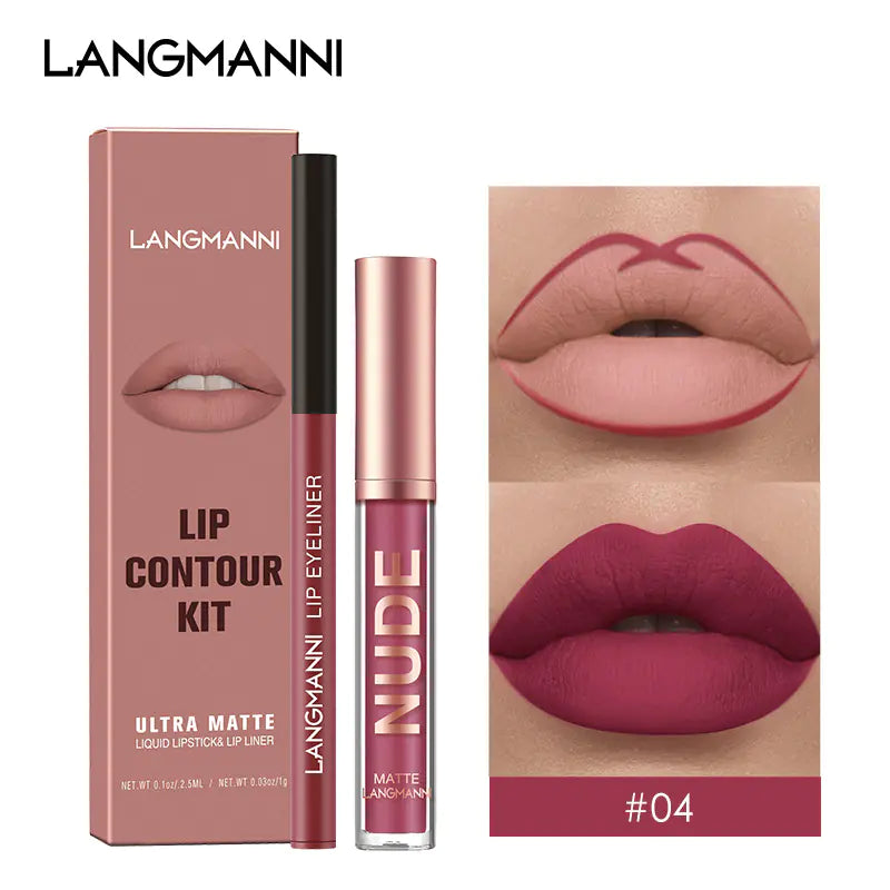 6-Color Matte Lip Liner and Lipstick Gift Set