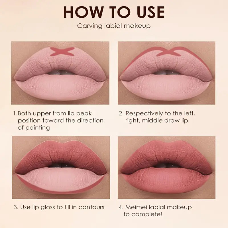 6-Color Matte Lip Liner and Lipstick Gift Set