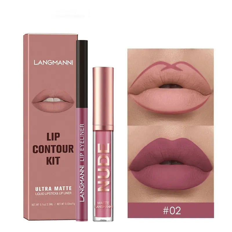 Lip Liner and Matte Lip Gloss Combination Set