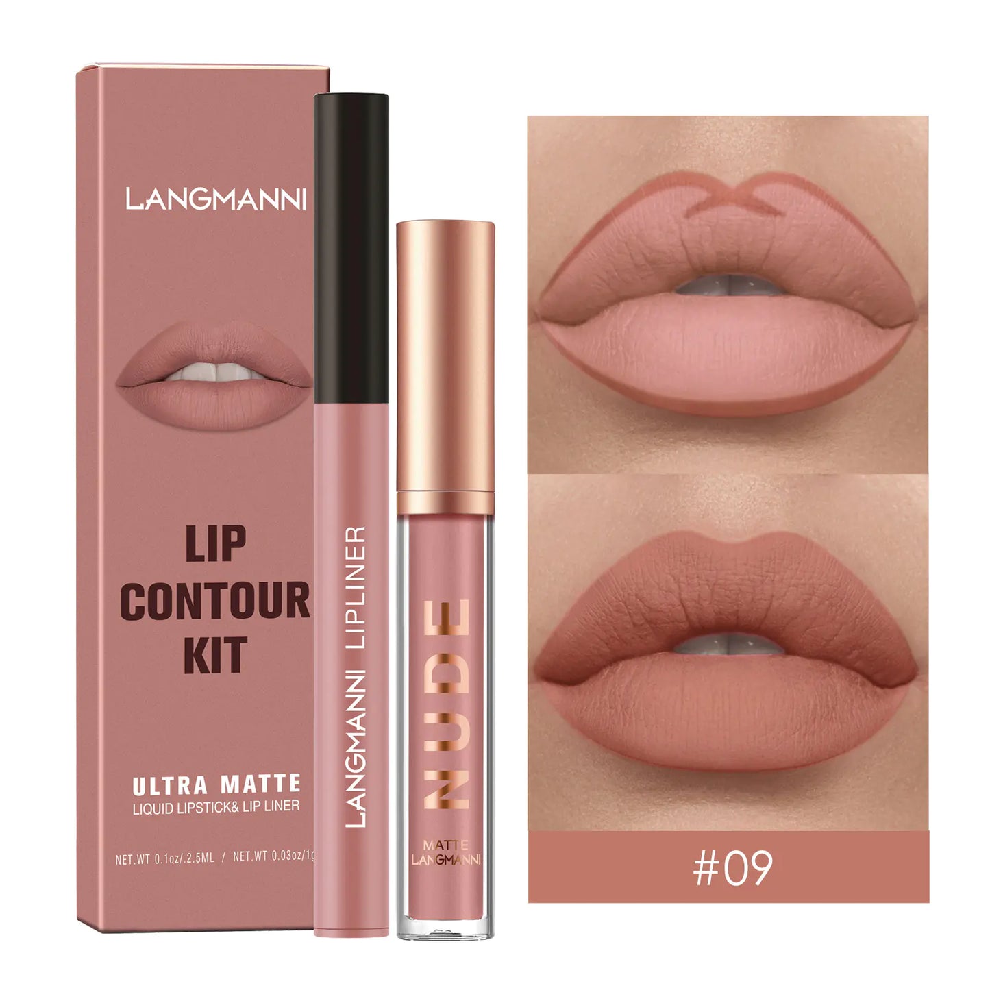 Lip Liner and Matte Lip Gloss Combination Set