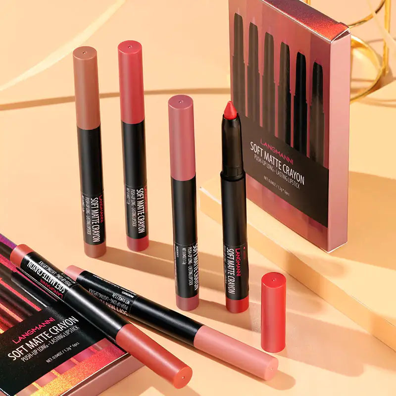 Langmanni Matte Lipstick and Lip Gloss Set of Six