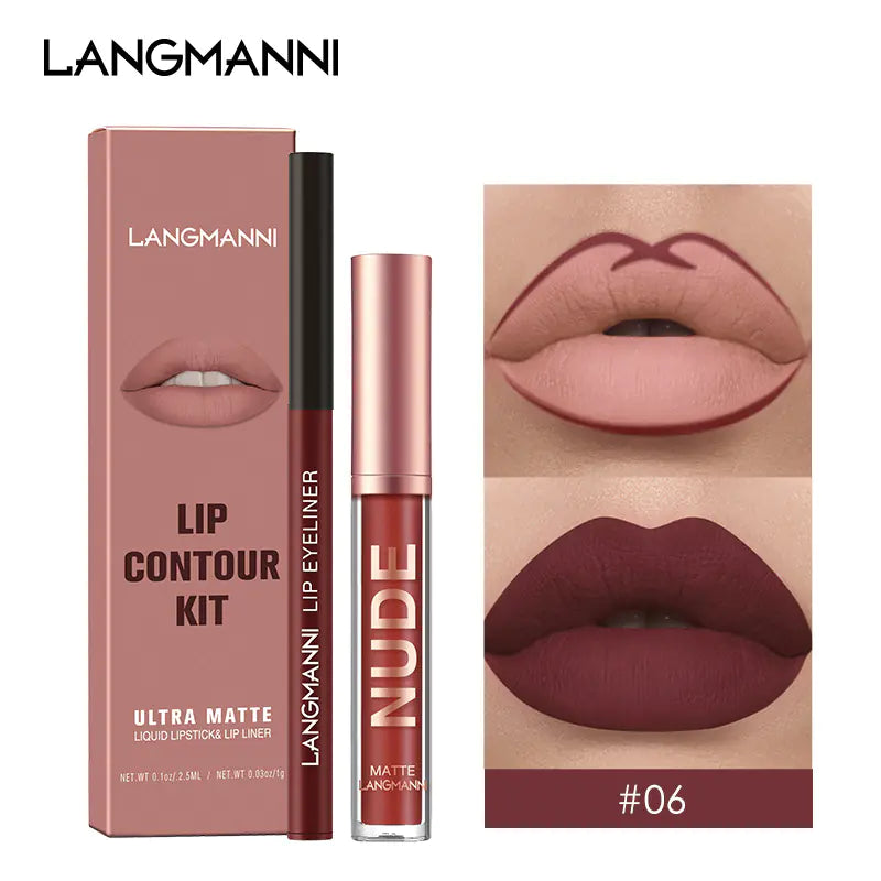 6-Color Matte Lip Liner and Lipstick Gift Set