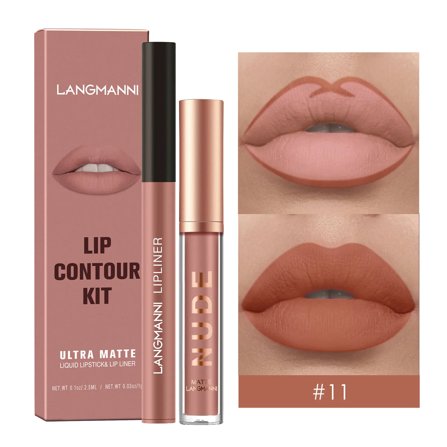 Lip Liner and Matte Lip Gloss Combination Set