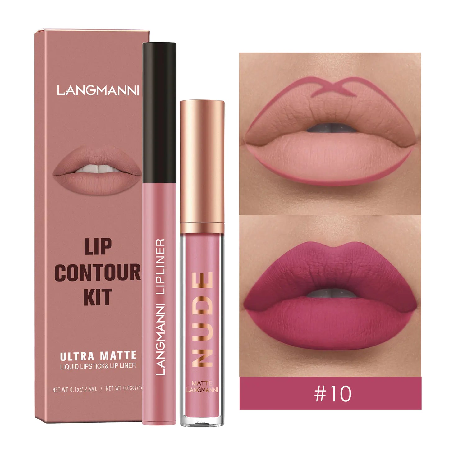 Lip Liner and Matte Lip Gloss Combination Set