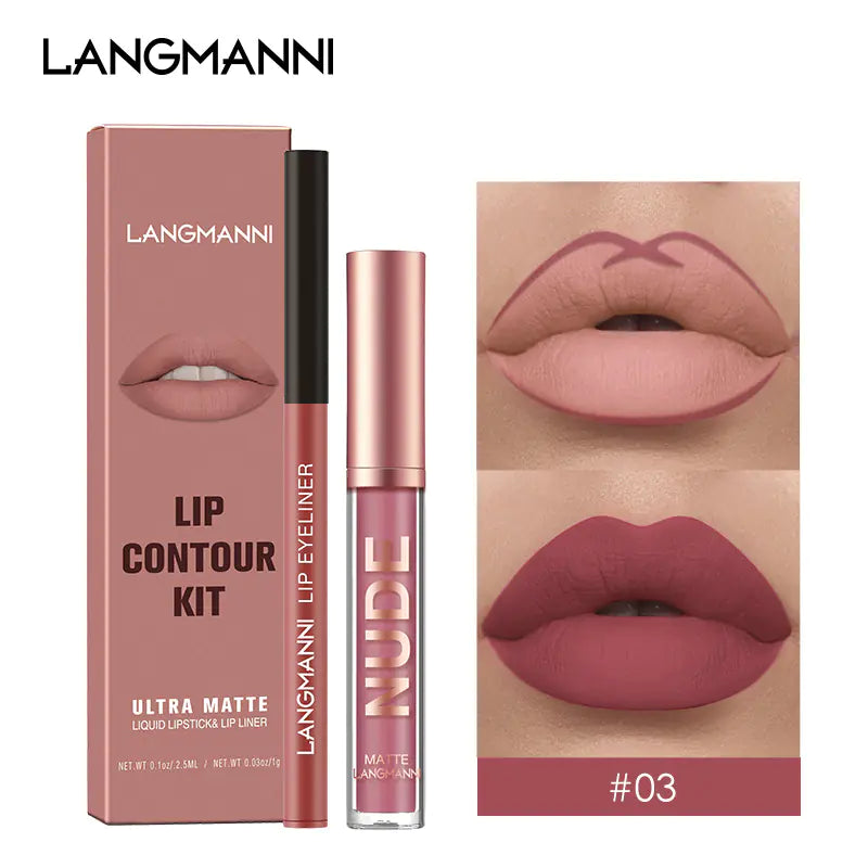 6-Color Matte Lip Liner and Lipstick Gift Set