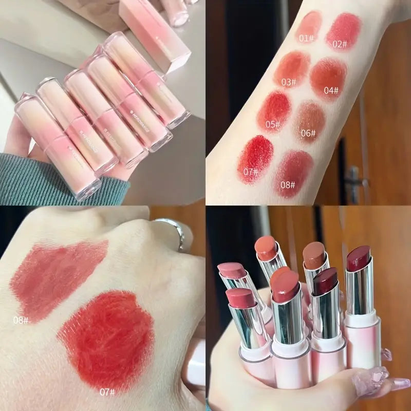 8-Color Liquid Lipstick Set with Hydrating Formula