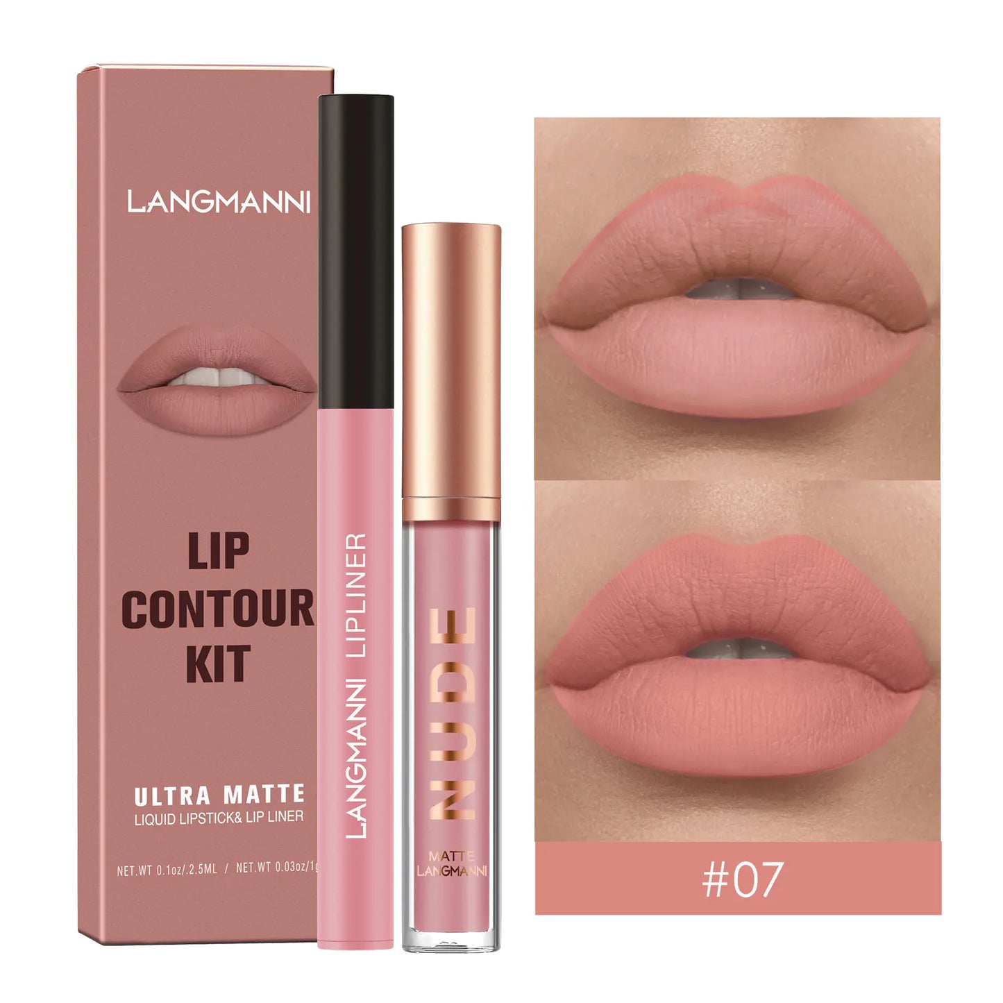 Lip Liner and Matte Lip Gloss Combination Set