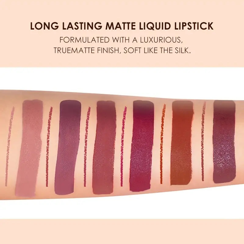 6-Color Matte Lip Liner and Lipstick Gift Set