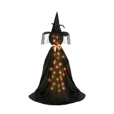 LED Luminous Black Ghost With Bowknot Decoration