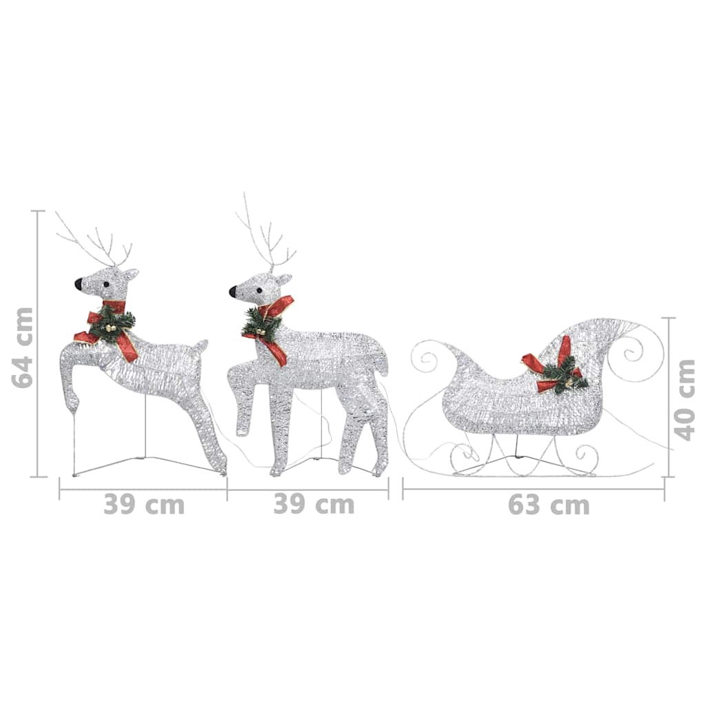 Christmas Decoration Reindeer & Sleigh 60 LEDs Outdoor