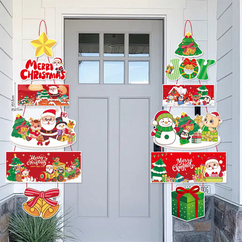 Christmas Scene Layout Cartoon Decoration Door Curtain