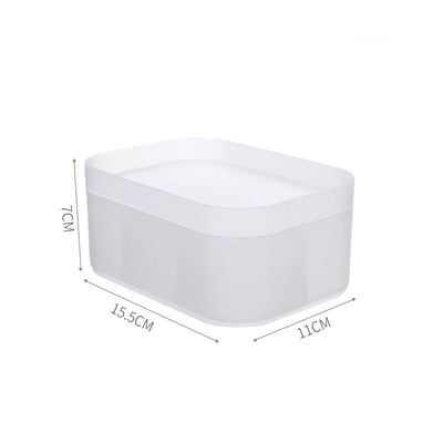 Desktop Cosmetic Storage Box Plastic Frosted Compartment With Lid Cosmetic Box Mask Box Dressing Table Finishing Box