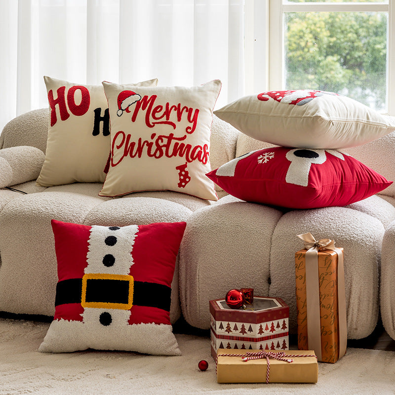 Christmas themed embroidered pillows home decor living room sofas pillows holiday home decor