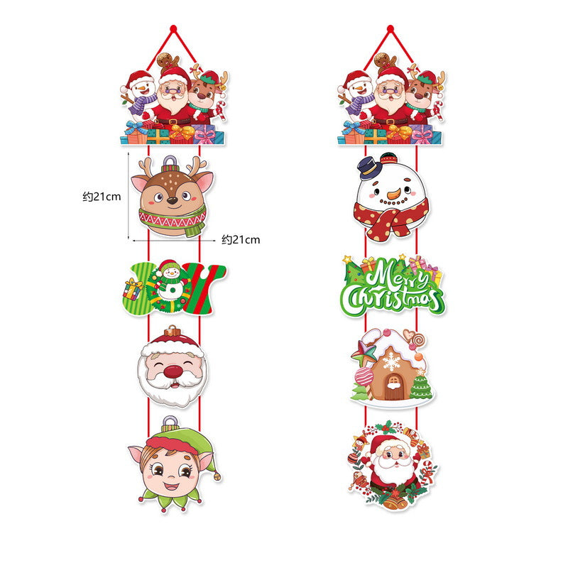 Christmas Scene Layout Cartoon Decoration Door Curtain