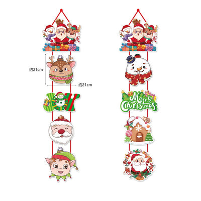 Christmas Scene Layout Cartoon Decoration Door Curtain