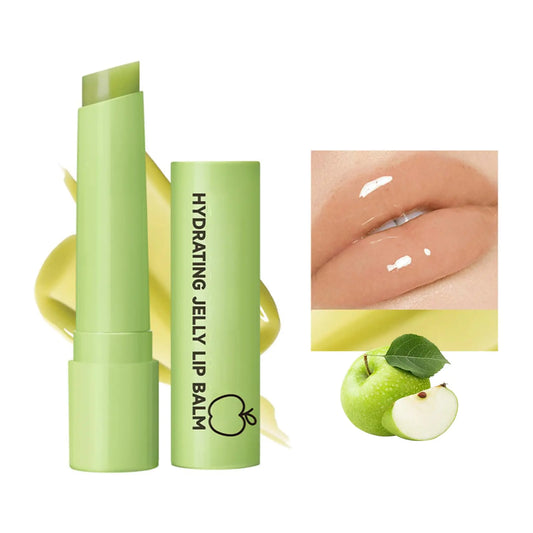 DLZZRS 4 Color Hydrating Jelly Lip Balm Instantly Hydrate Lips Tinted Moisturizing Lip Balm For Dry Lips Conditioning & Nourishing Lip Care Lip Moisturizer Fruit Lip Oil Jelly Lipstick (Green apple)