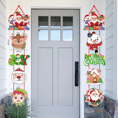 Christmas Scene Layout Cartoon Decoration Door Curtain