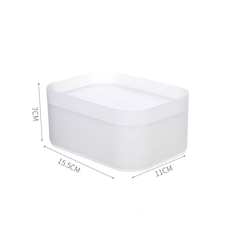 Desktop Cosmetic Storage Box Plastic Frosted Compartment With Lid Cosmetic Box Mask Box Dressing Table Finishing Box
