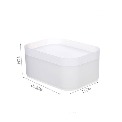 Desktop Cosmetic Storage Box Plastic Frosted Compartment With Lid Cosmetic Box Mask Box Dressing Table Finishing Box