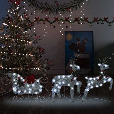 Christmas Decoration Reindeer & Sleigh 60 LEDs Outdoor