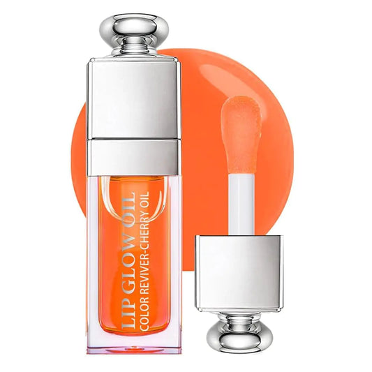 Hydrating Moisturizing Lip Glow Oil Nourishing Glossy Transparent Plumping Oil Non-sticky Tinted Toot Lip Balm for Lip Care (CORAL) 0.2 OZ