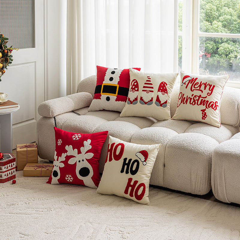 Christmas themed embroidered pillows home decor living room sofas pillows holiday home decor