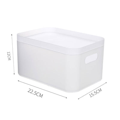 Desktop Cosmetic Storage Box Plastic Frosted Compartment With Lid Cosmetic Box Mask Box Dressing Table Finishing Box