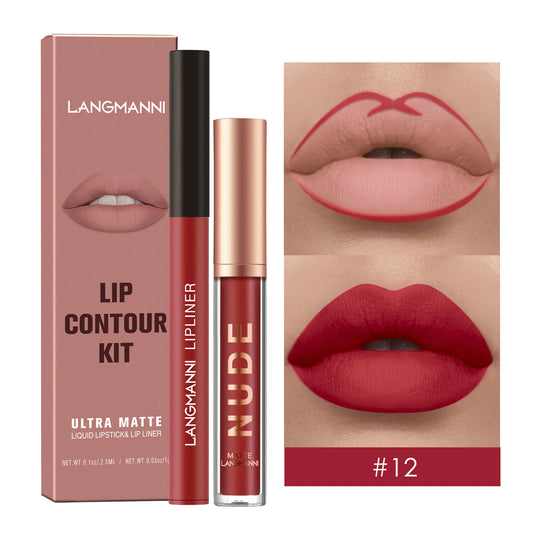 Lip Liner and Matte Lip Gloss Combination Set
