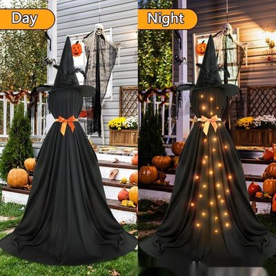 LED Luminous Black Ghost With Bowknot Decoration
