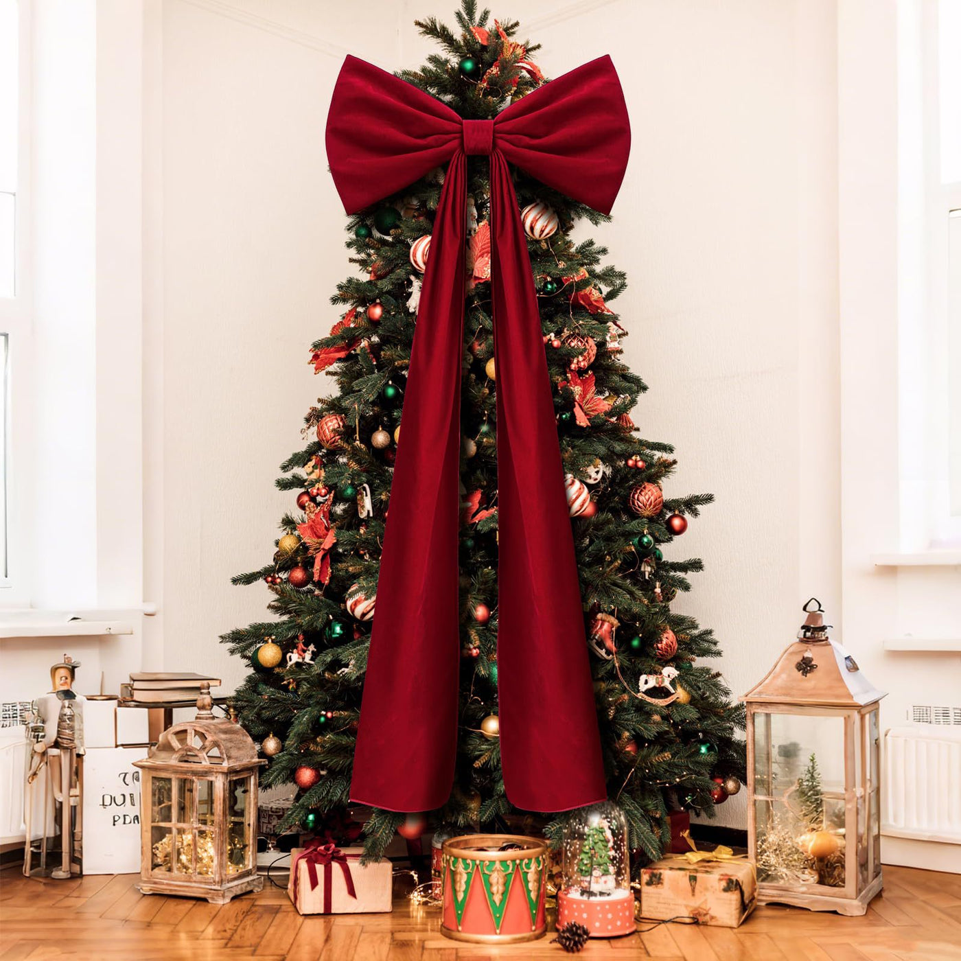 Home Oversized Velvet Bow Christmas Decoration