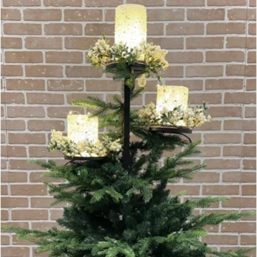 Christmas Candlestick Tree Top Wrought Iron Decoration
