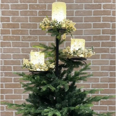 Christmas Candlestick Tree Top Wrought Iron Decoration